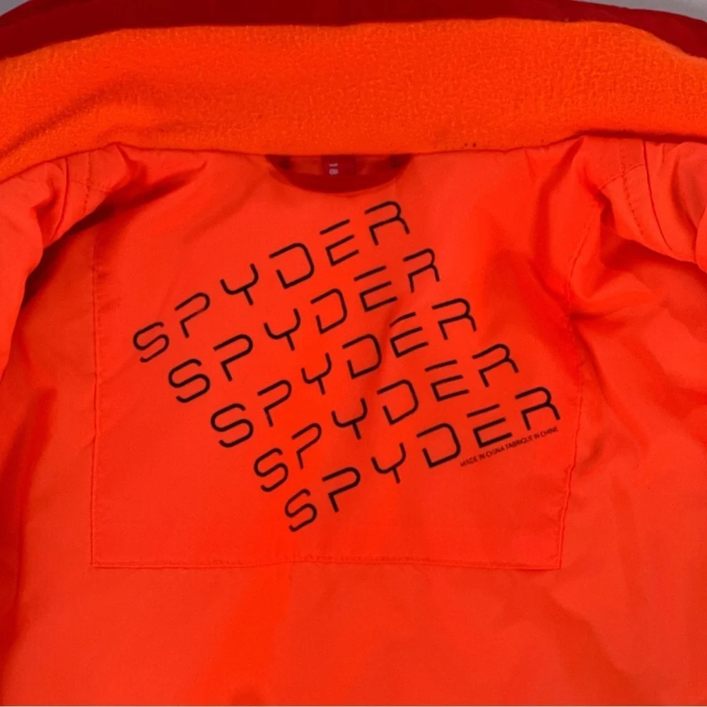 Spyder Kids' Vibrant Red and Charcoal Puffer Jacket